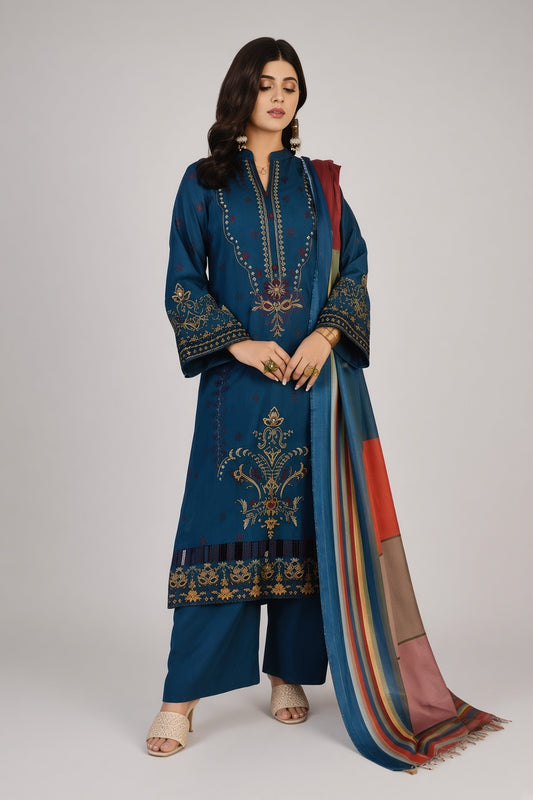 Maya By Wania Resham Karandi Embroidered Shirt With Fancy Duppata