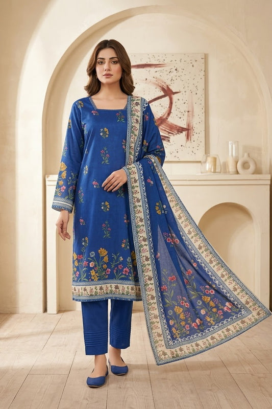 Zirwa Unstitched Printed Lawn 3pc