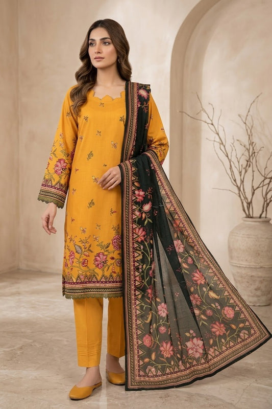 Zirwa Unstitched Printed Lawn 3pc