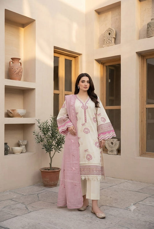 Johra (Khimar) Embroidered Lawn With Embroidered Jacquard Lawn Dupatta