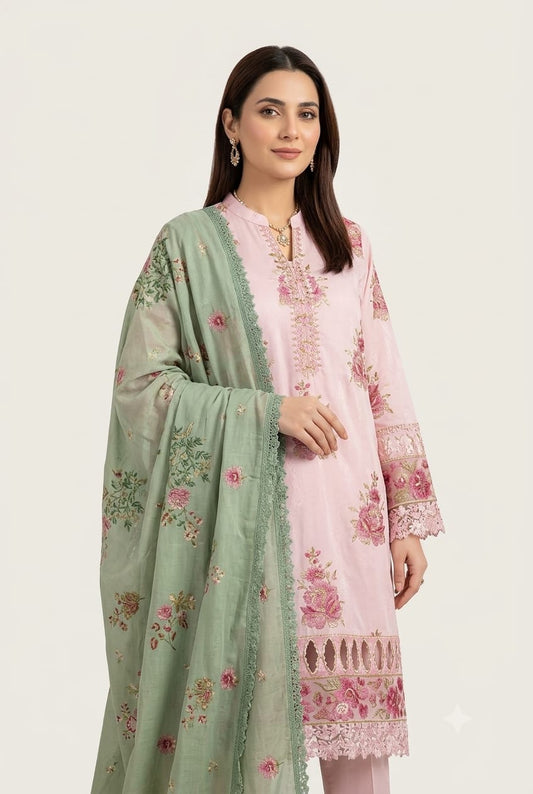 Johra (Khimar) Embroidered Lawn With Embroidered Jacquard Lawn Dupatta