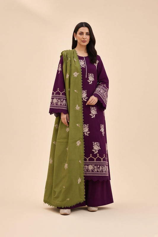Johra (Khimar) Embroidered Lawn With Embroidered Jacquard Lawn Dupatta