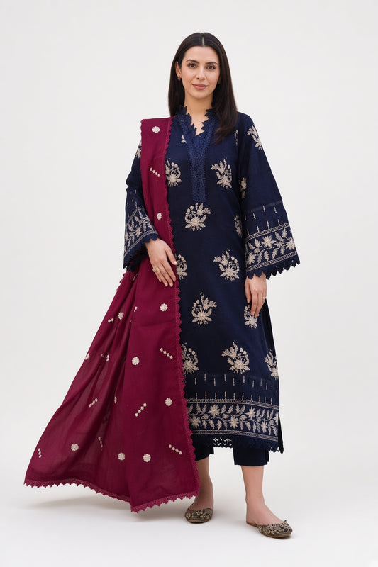 Johra (Khimar) Embroidered Lawn With Embroidered Jacquard Lawn Dupatta