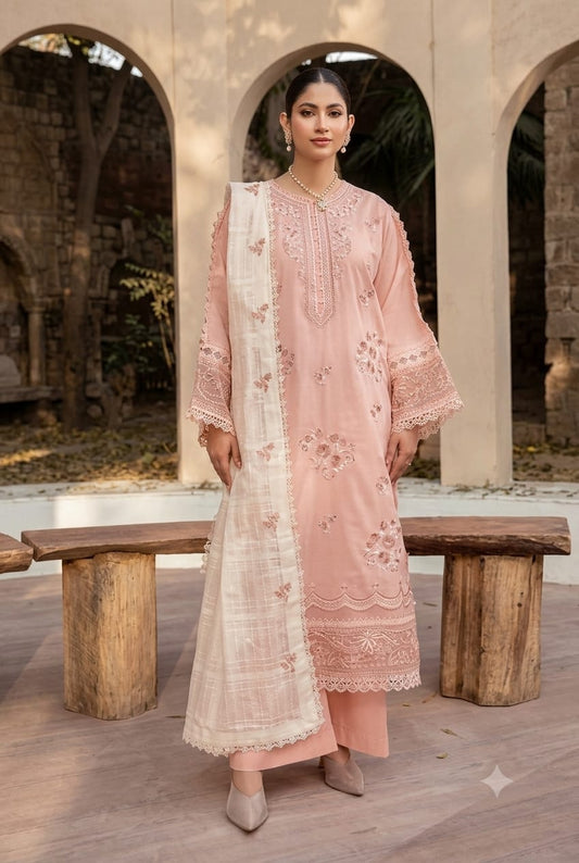 Johra (Mahrin )Embroidered Lawn Jacquard Lawn Duppata