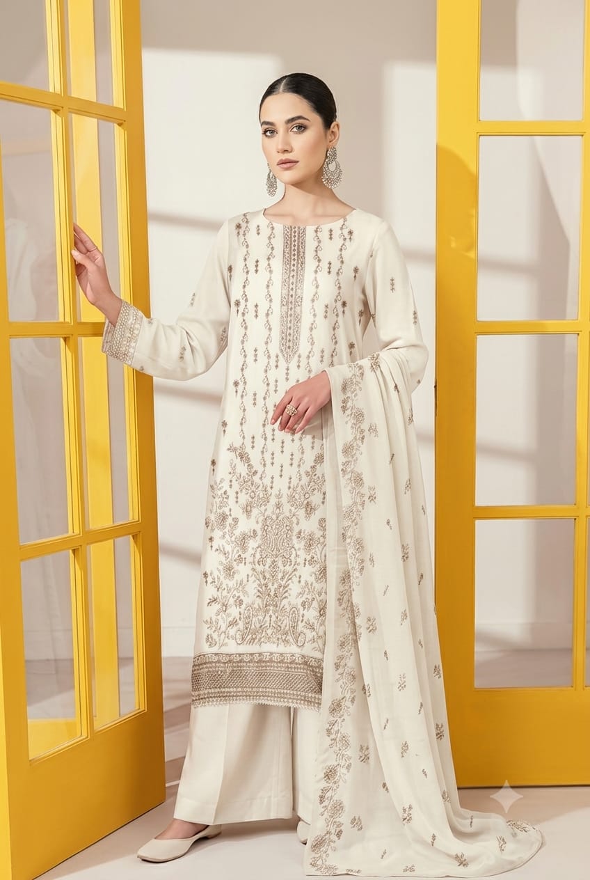 Seline (Elegent) Unstiched  Embroidered Lawn 3PC