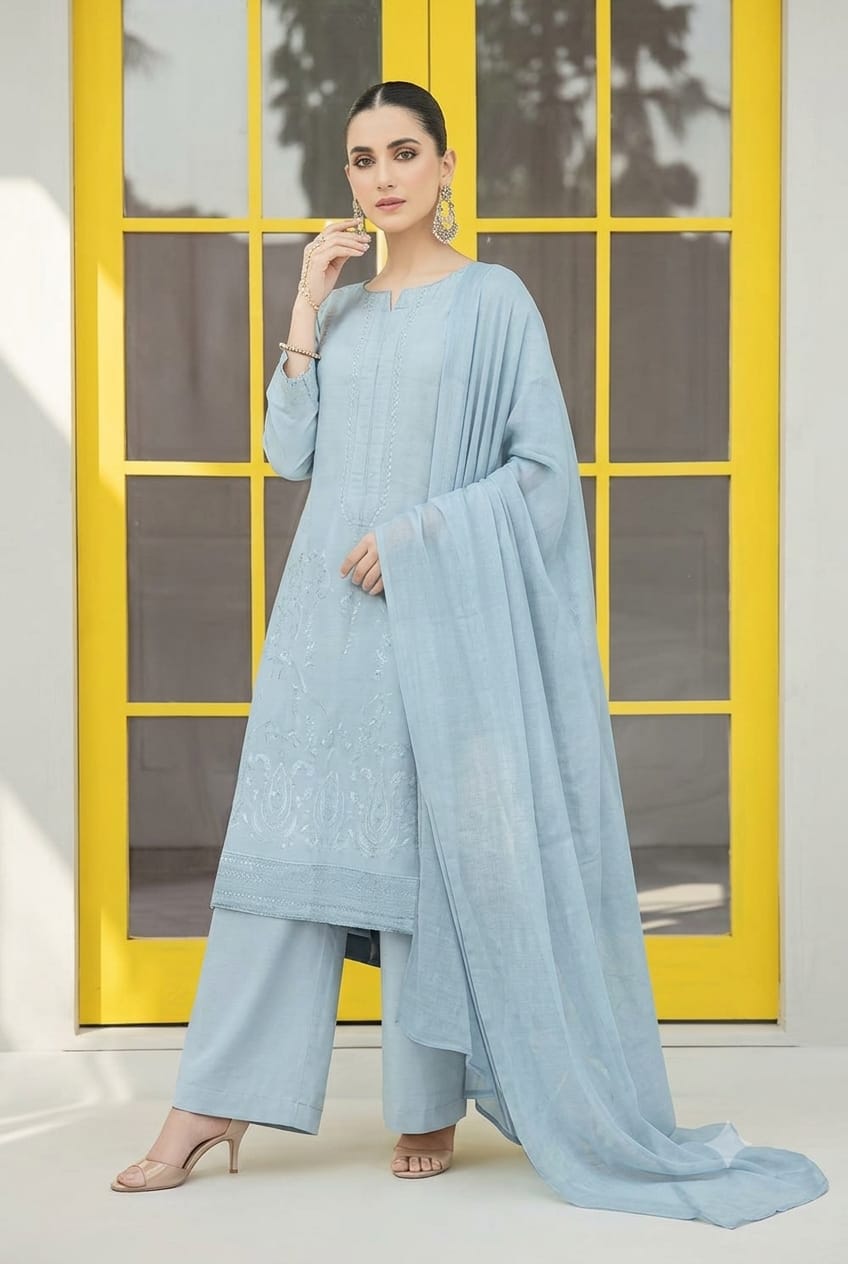 Seline (Elegent) Unstiched  Embroidered Lawn 3PC