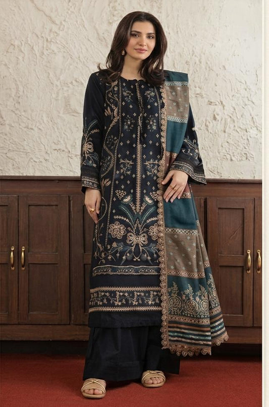 Johra (Poshak) Embroidered Lawn With Jacquard Lawn Dupatta 3Pc