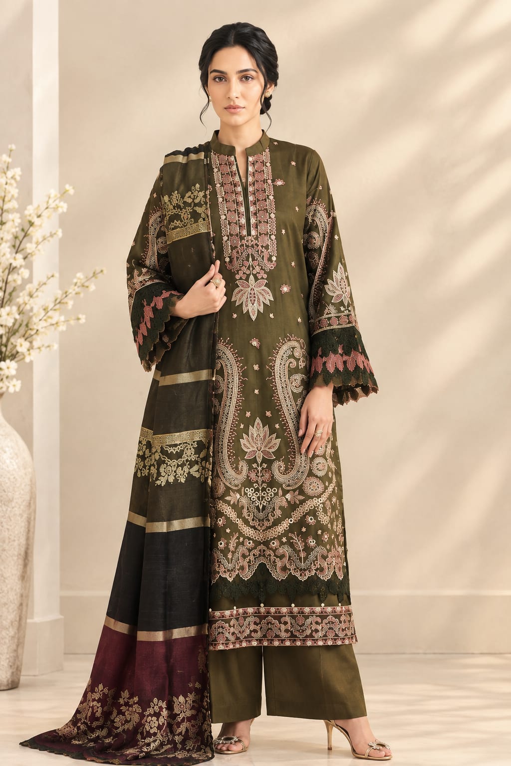 Johra (Majestic) Unstiched Embroidered Lawn 3pc