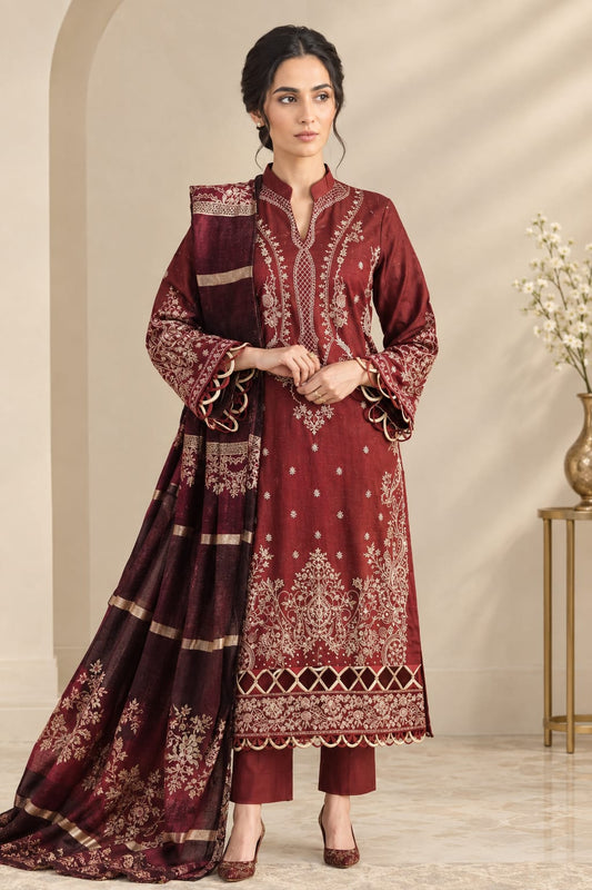 Johra (Majestic) Unstiched Embroidered Lawn 3pc