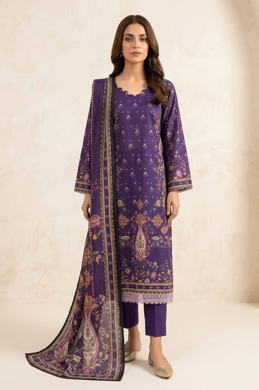 Zirwa Unstitched Printed Lawn 3pc