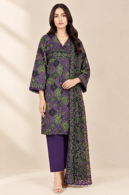 Al Karam Unstiched Printed  Khadar 3Pc