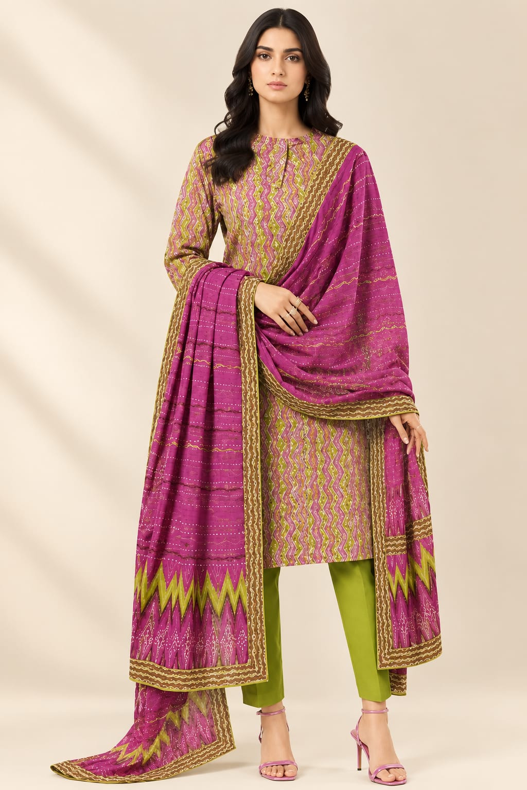 Al Karam Unstiched Printed  Khadar 3Pc
