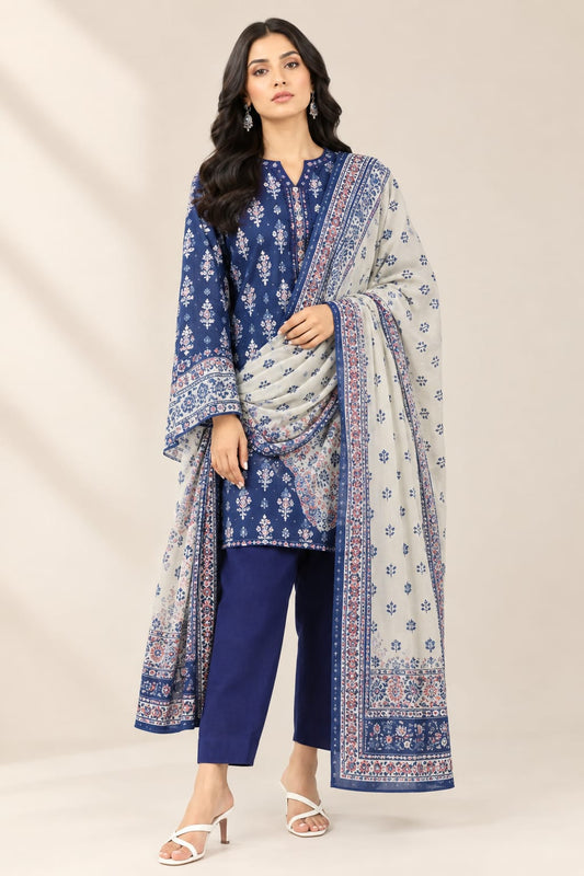 Al Karam Unstiched Printed  Khadar 3Pc