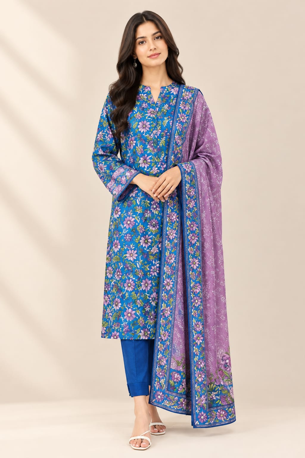 Al Karam Unstiched Printed  Khadar 3Pc