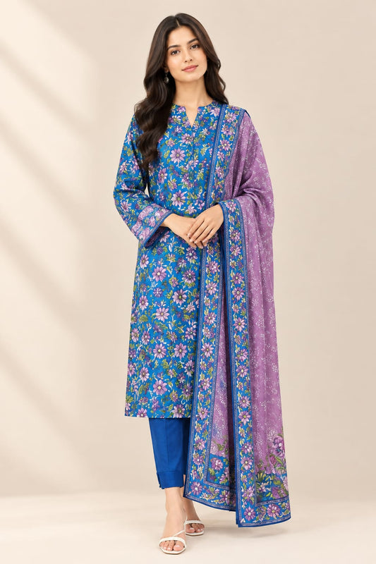 Al Karam Unstiched Printed  Khadar 3Pc