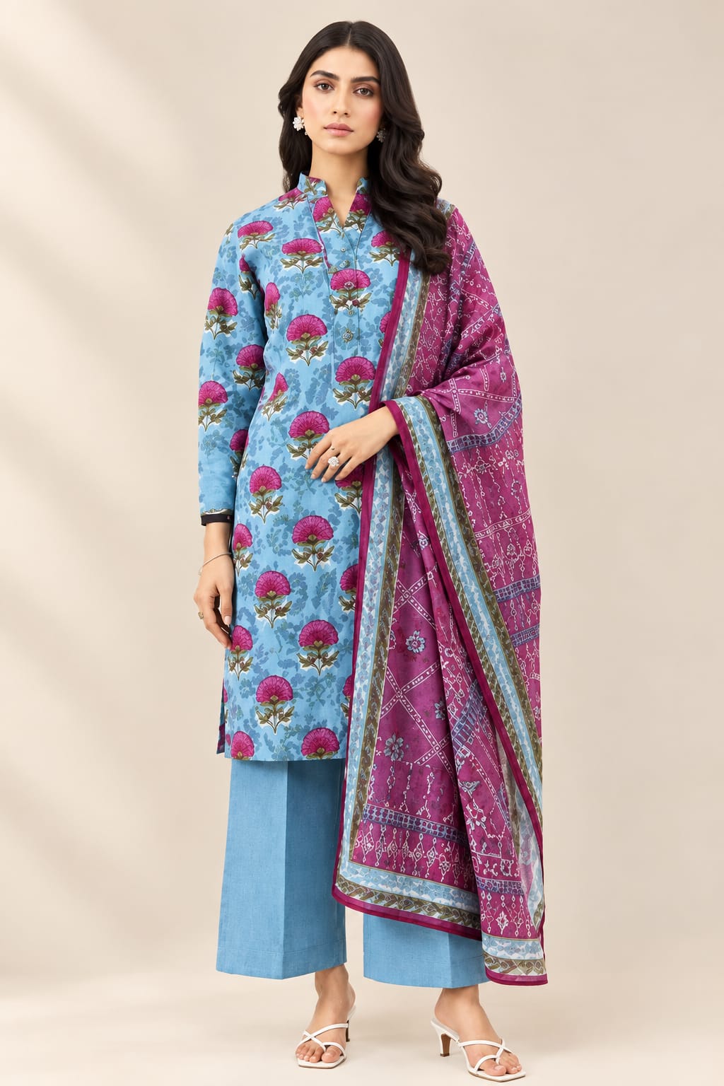 Al Karam Unstiched Printed  Khadar 3Pc