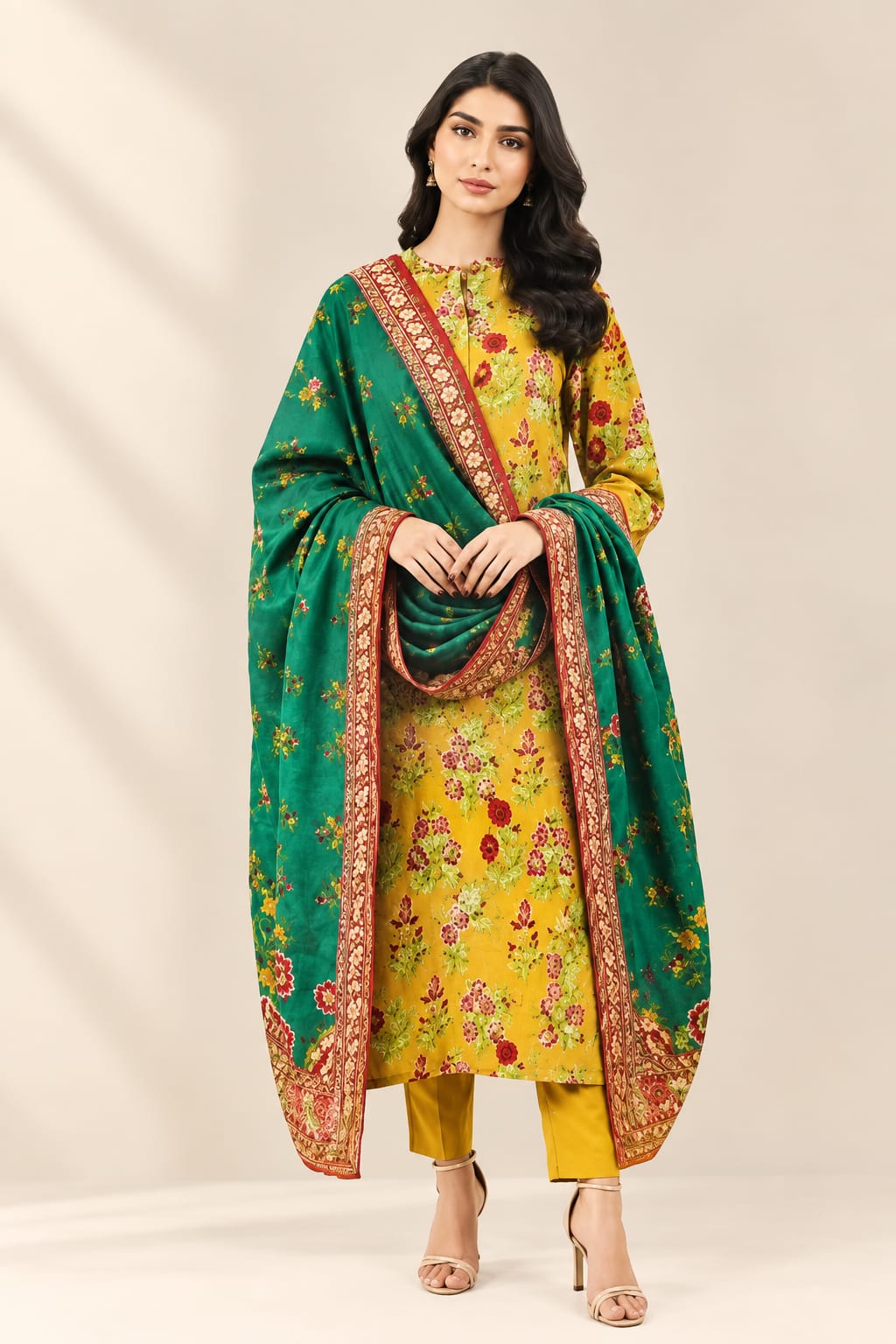 Al Karam Unstiched Printed  Khadar 3Pc