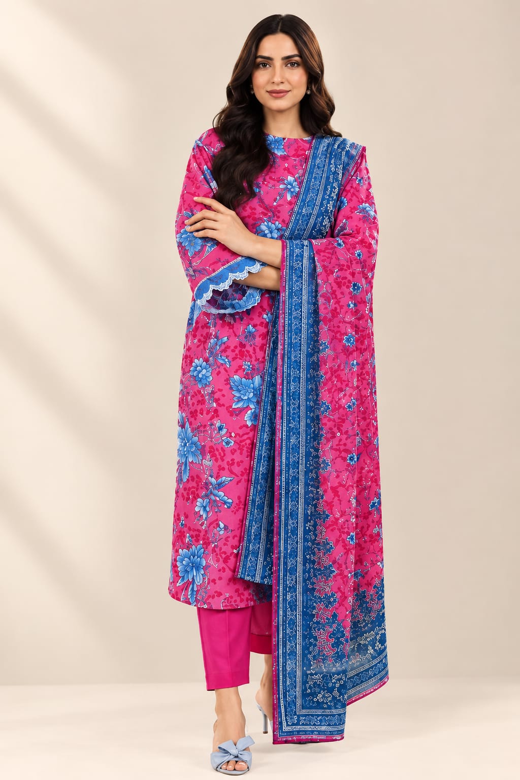 Al Karam Unstiched Printed  Khadar 3Pc