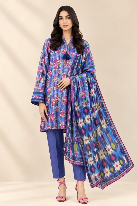 Al Karam Unstiched Printed  Khadar 3Pc