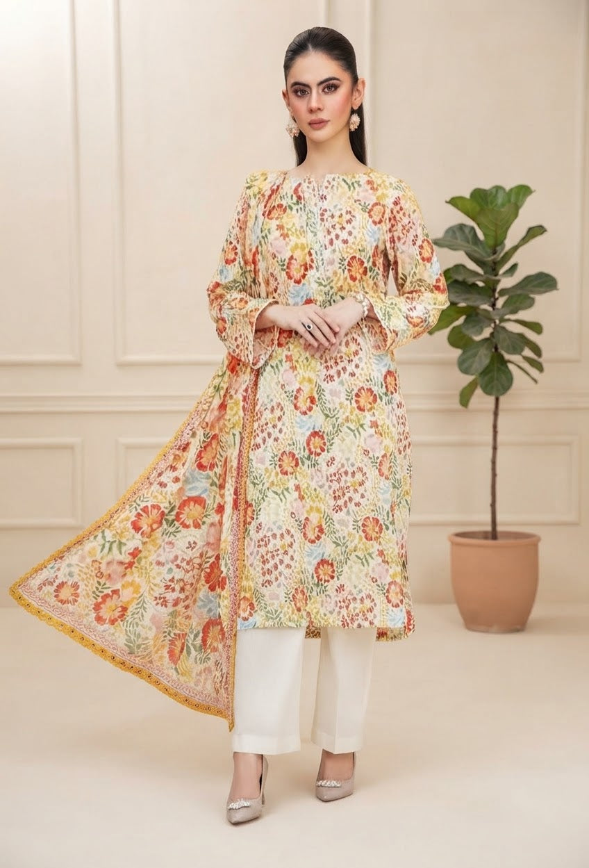 Legends Heer Unstitched Printed Lawn 3pc
