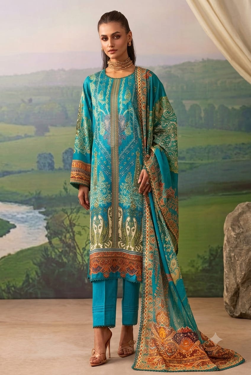 Raiha Unstiched Printed Lawn 3pc