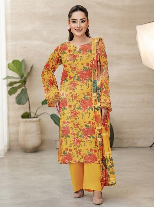 Legends Heer Unstitched Printed Lawn 3pc