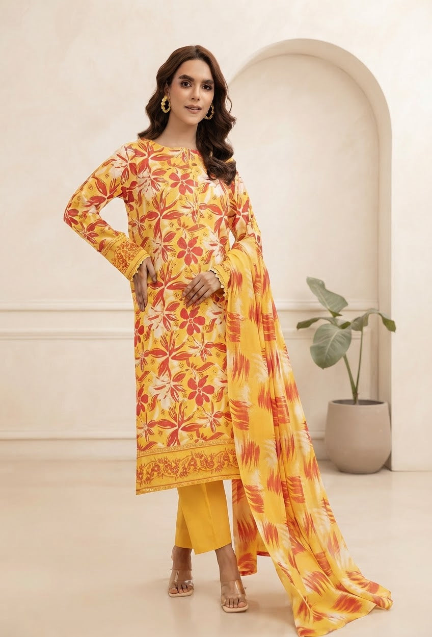 Legends Heer Unstitched Printed Lawn 3pc