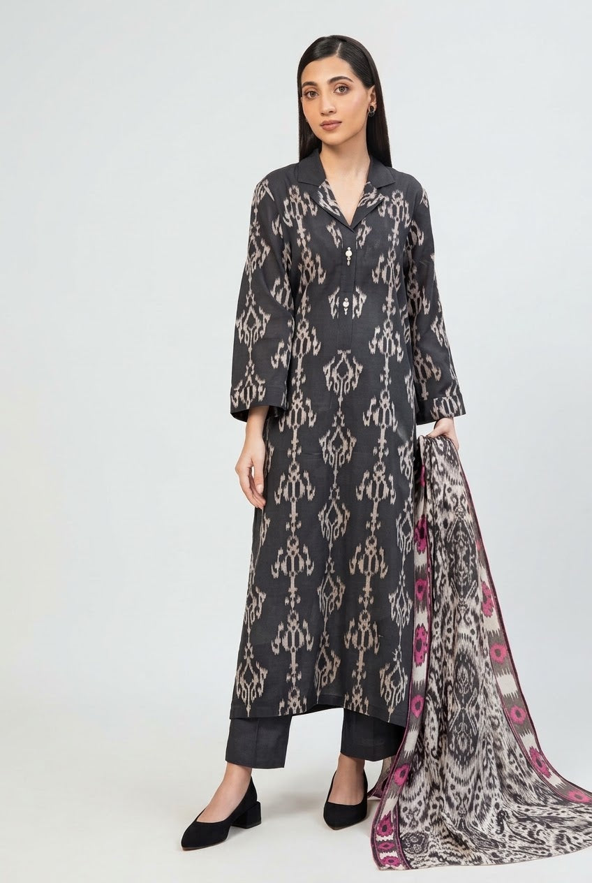 Nishat Unstitched Printed Cotton Slub 2pc Shirt, Trouser.