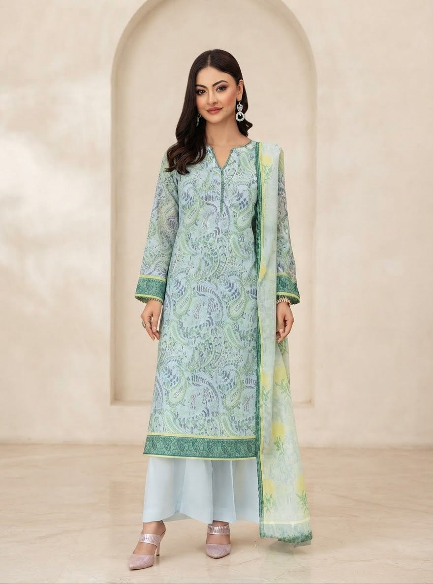 Legends Aansa Unstitched Printed Lawn 3pc