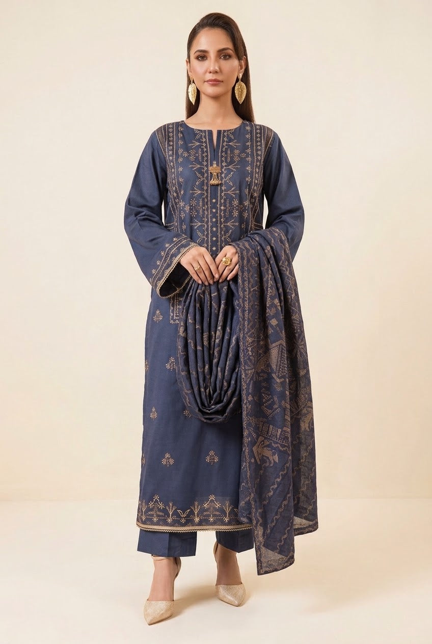 Nishat Unstitched Jacquard 2pc Shirt Duppata