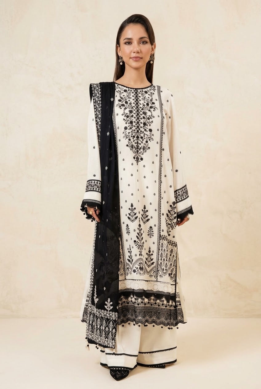 Nishat Unstitched Embroidered Shirt Trouser 2pc