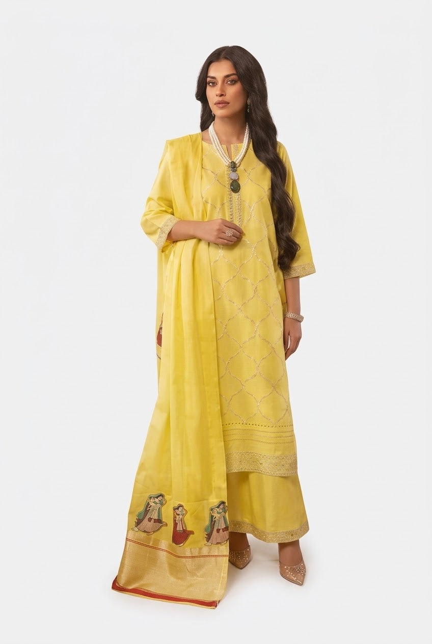Nishat Unstitched Embroidered Shirt Trouser 2pc
