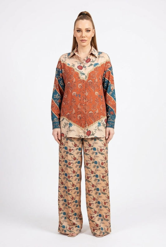 ZESH Winter Essentials Printed Silk Unstitched 2Pc