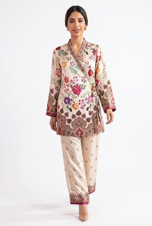 ZESH Winter Essentials Printed Silk Unstitched 2Pc