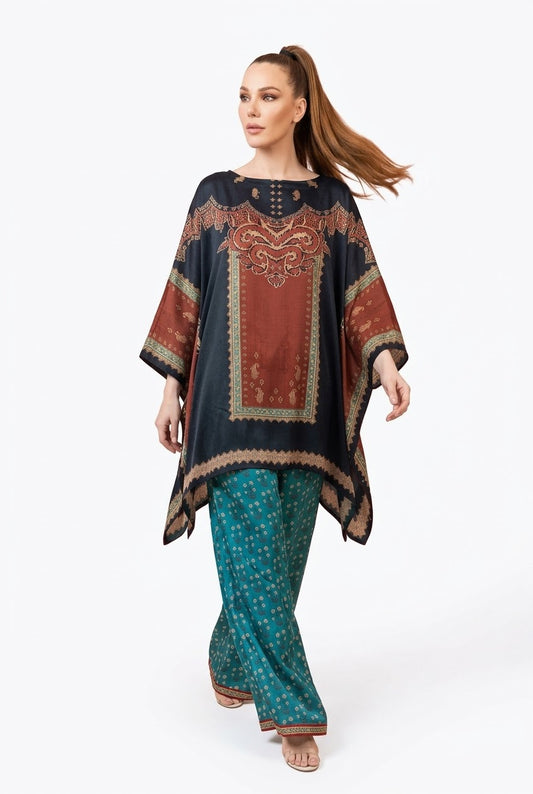 ZESH Winter Essentials Printed Silk Unstitched 2Pc