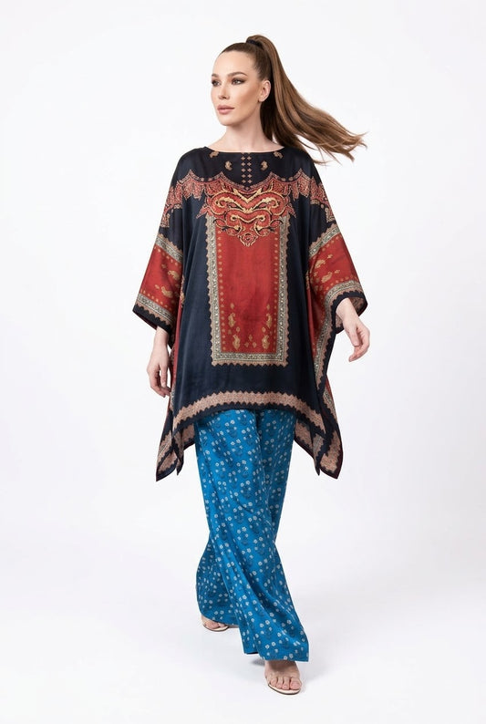 ZESH Winter Essentials Printed Silk Unstitched 2Pc