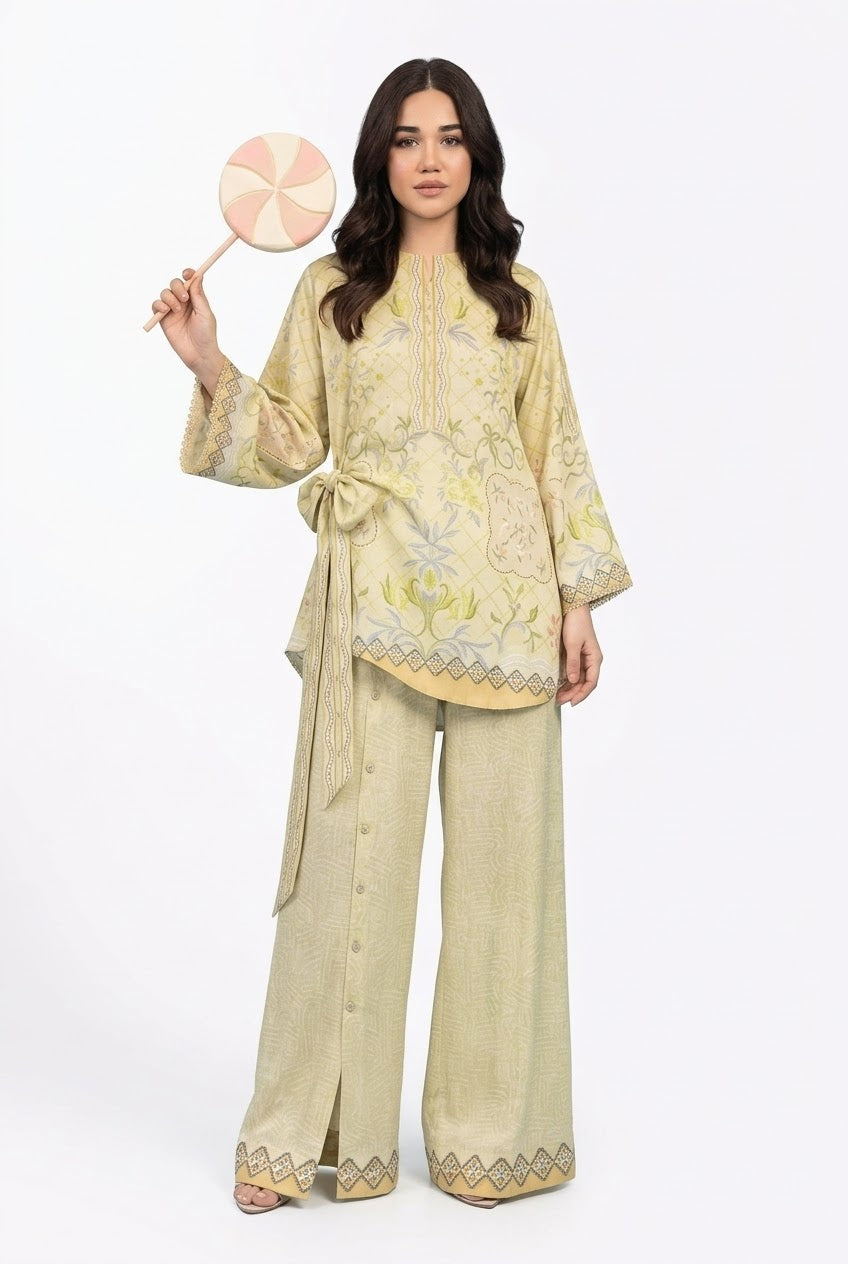ZESH Winter Essentials Printed Silk Unstitched 2Pc