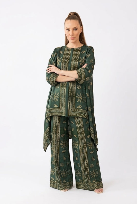 ZESH Winter Essentials Printed Silk Unstitched 2Pc