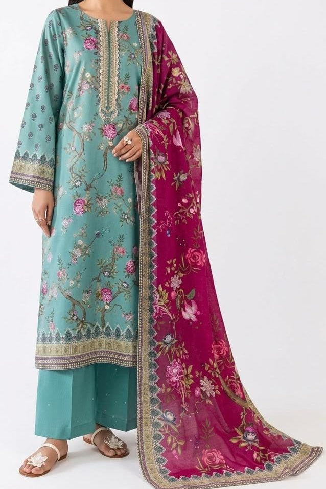 Rangreza Unstitched Printed Viscose Linen 3Pc