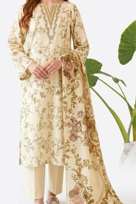 Rangreza Unstitched Printed Viscose Linen 3Pc