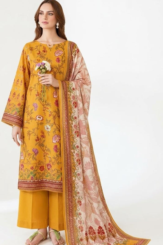 Rangreza Unstitched Printed Viscose Linen 3Pc