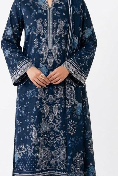 Rangreza Unstitched Printed Viscose Linen 3Pc