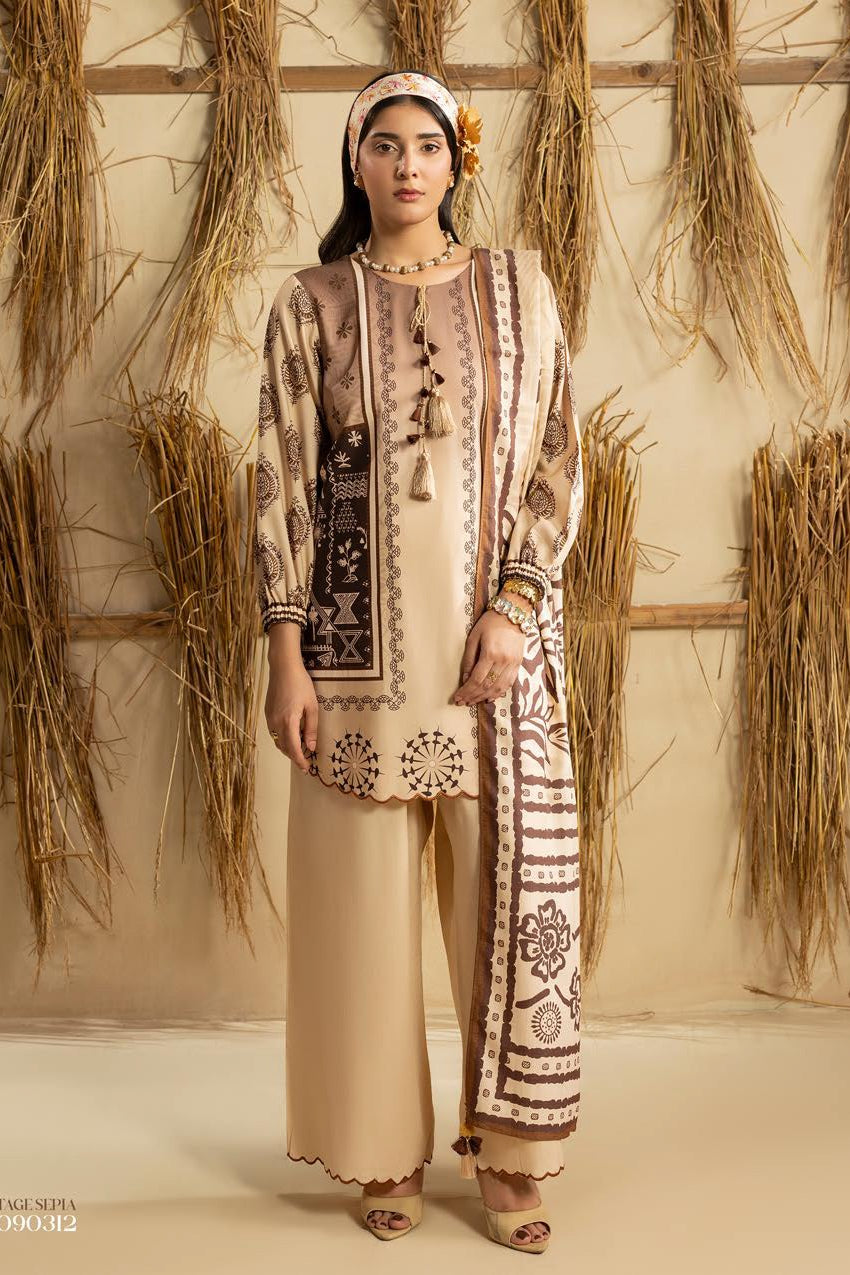 PALTAR (MAHROSH) UNSTITCHED PRINTED LINEN 3PC