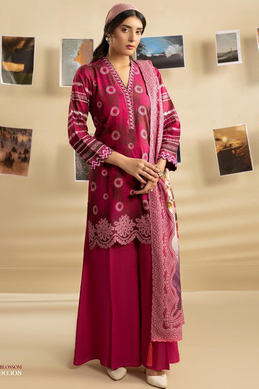 PALTAR (MAHROSH) UNSTITCHED PRINTED LINEN 3PC
