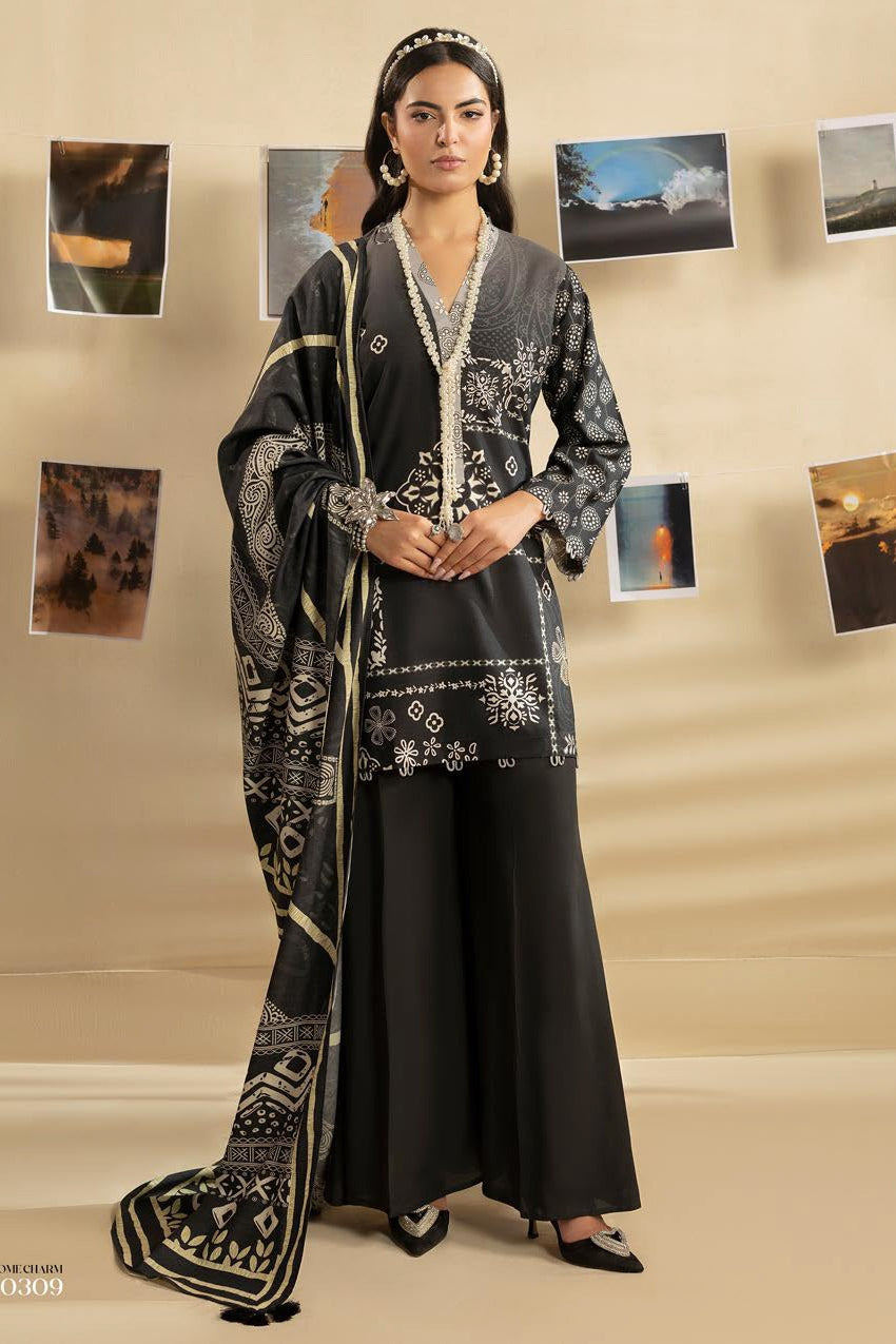 PALTAR (MAHROSH) UNSTITCHED PRINTED LINEN 3PC