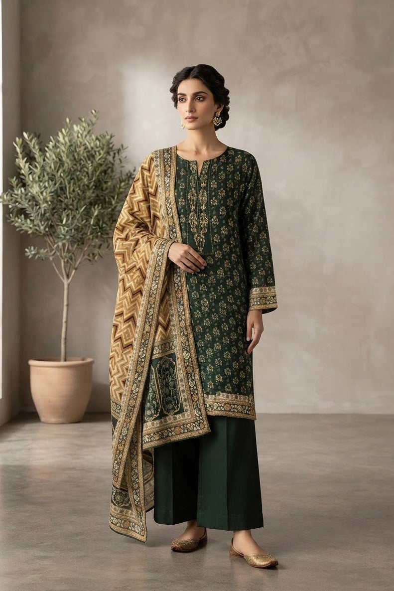 Aisha & Mariyam Unstitched Printed Lawn 3pc