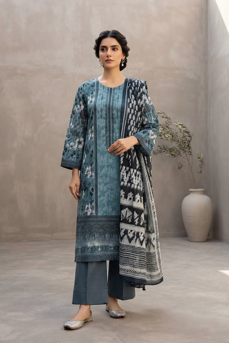 Aisha & Mariyam Unstitched Printed Lawn 3pc