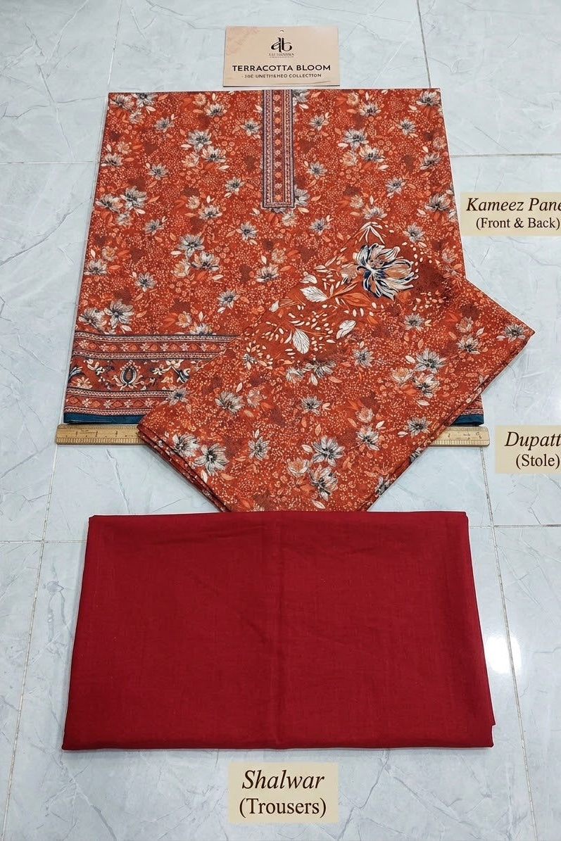Mix Brand Unstitched Printed Khaddar 3Pc