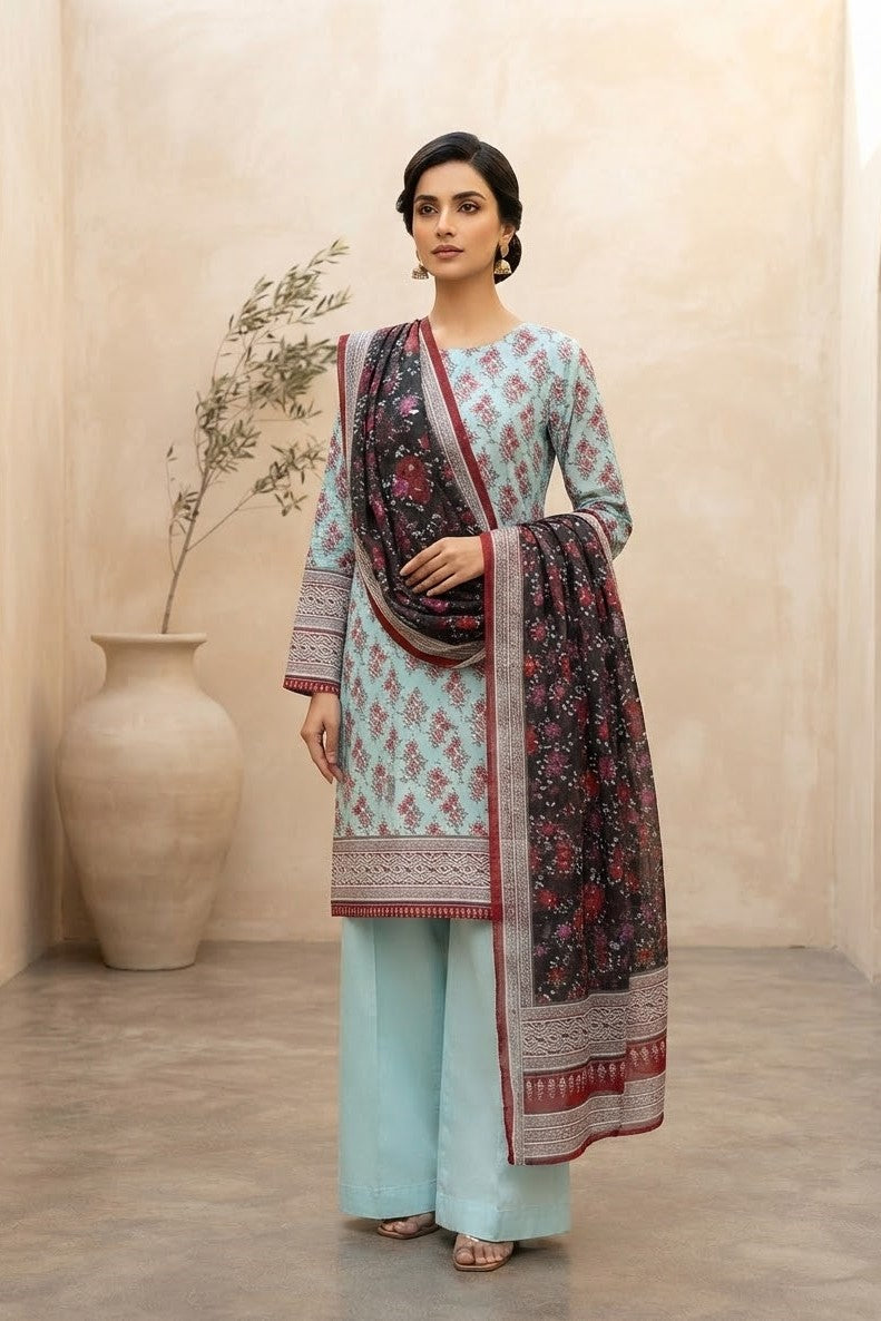 Aisha & Mariyam Unstitched Printed Lawn 3pc
