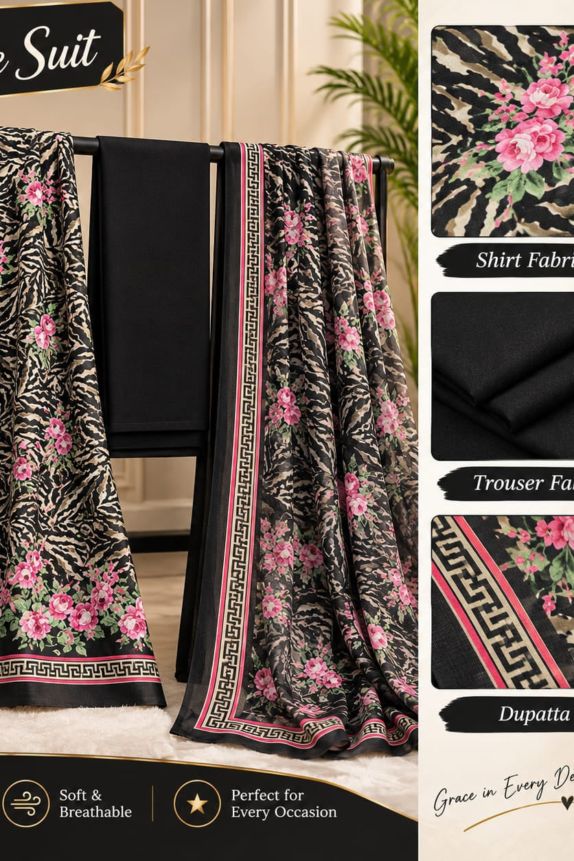 Mix Brand Unstitched Printed Khaddar 3Pc